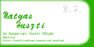 matyas huszti business card