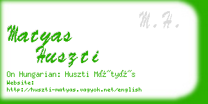 matyas huszti business card